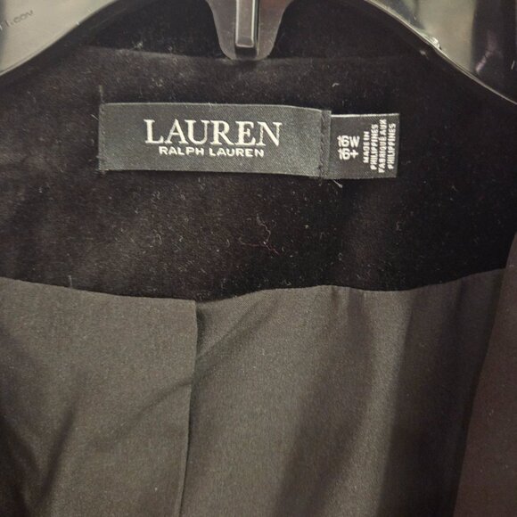 Ralph Lauren Black Velvet Tuxedo Jacket Womens sz 16 - Picture 3 of 4